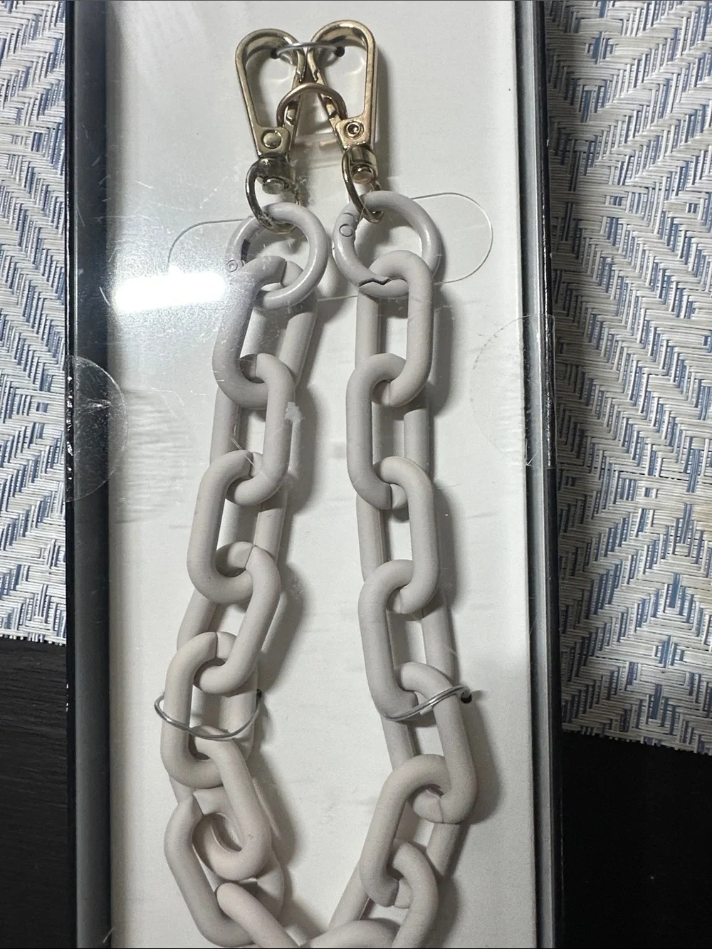 Gray Phone Wristlet Chain with Gold Clips - NWT